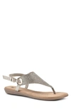 White Mountain London T-strap Sandal In Gold/ Glitter/ Fab