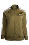 Adidas Originals Warm-pp Tricot Slim 3-stripes Track Jacket In Focus Olive
