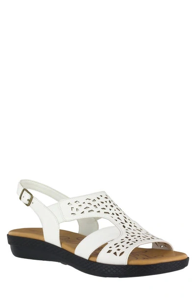 Easy Street Bolt Womens Faux Leather Flat Flat Sandals In White