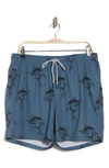 Rainforest Catch Swordfish Print Stretch Swim Trunks In Bering Sea