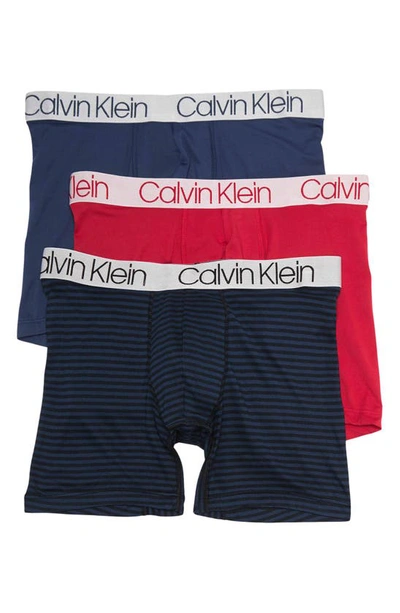 Calvin Klein 3-pack Performance Boxer Briefs In Inb/ Hsi/ Rrd