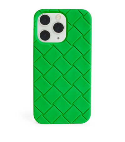 Bottega Veneta Intrecciato Iphone Case In Green