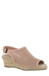 Easy Street Stacy Espadrille Wedge Sandal In Blush