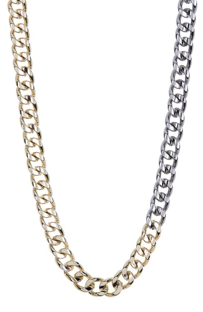 Abound Two-tone Curb Chain Necklace In Silver- Gold