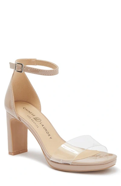 Chinese Laundry Timi Ankle Strap Sandal In Nude Patent