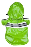 Pet Life Reflecta-glow Adjustable And Reflective Dog Raincoat In Green