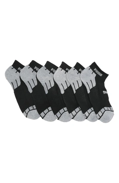 Puma 1/2 Terry Crew Socks In Black Grey