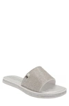 Juicy Couture Yummy Beaded Slide Sandal In Silver