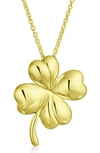 Bling Jewelry Four Leaf Clover Pendant Necklace In Gold