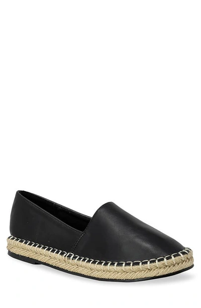 Chase & Chloe Sierra Espadrille Flat In Black Pu