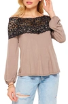Bluegrey Drop Shoulder Lace Tunic In Light Mocha