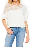 Bluegrey Lace Drop Shoulder Tee In Ivory
