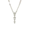 Olivia Welles Abigail Deco Necklace In Silver-clear