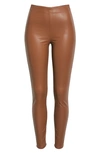 Rag & Bone Nina High Waist Pull On Faux Leather Skinny Pants In Cognac