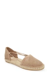 Eileen Fisher Lee Perforated Suede Flat Espadrilles In Natural