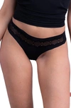 Uwila Warrior Vip Thong With Lace In Tap Shoe Black