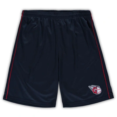 Profile Men's Navy Cleveland Guardians Big And Tall Mesh Shorts