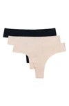 Uwila Warrior Vip Assorted 3-pack Thongs In Smoke Grey And Black