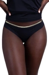 Uwila Warrior Vip Metallic Trim Thong In Black/gold