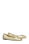 Tory Burch Georgia Square Toe Ballet Flat In Spark Gold
