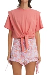 Isabel Marant Zelikia T-shirt In Rose-pink Cotton In Coral