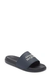 Alexander Mcqueen Hybrid Logo Slide Sandal In Blue