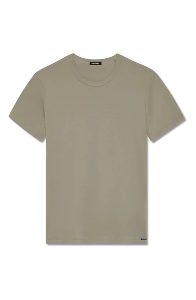 Tom Ford Cotton Jersey Crewneck T-shirt In Green