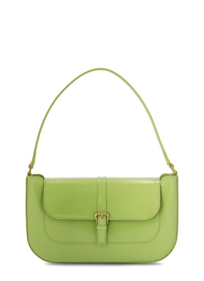 By Far Miranda Patent-leather Shoulder Bag In Green