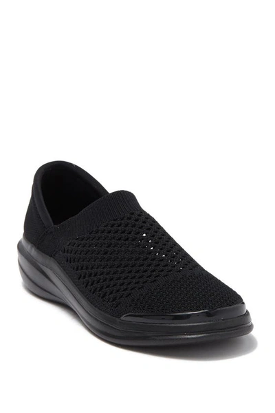 Bzees Charlie Womens Knit Comfort Slip-on Trainers In Black Fabric