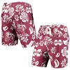 WES & WILLY WES & WILLY MAROON MISSISSIPPI STATE BULLDOGS FLORAL VOLLEY LOGO SWIM TRUNKS