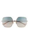 CHLOÉ 60MM GRADIENT SQUARE SUNGLASSES