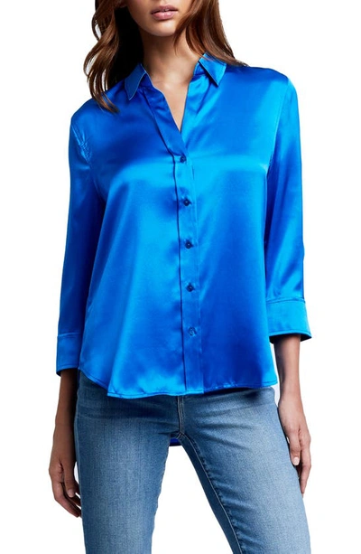 L Agence Dani Silk Charmeuse Blouse In Chantarell