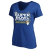 FANATICS FANATICS BRANDED ROYAL LOS ANGELES RAMS SUPER BOWL LVI CHAMPIONS PARADE V-NECK PLUS SIZE T-SHIRT