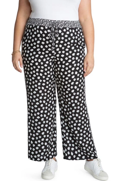 Adyson Parker Floral Wide Leg Trousers In Black Combo