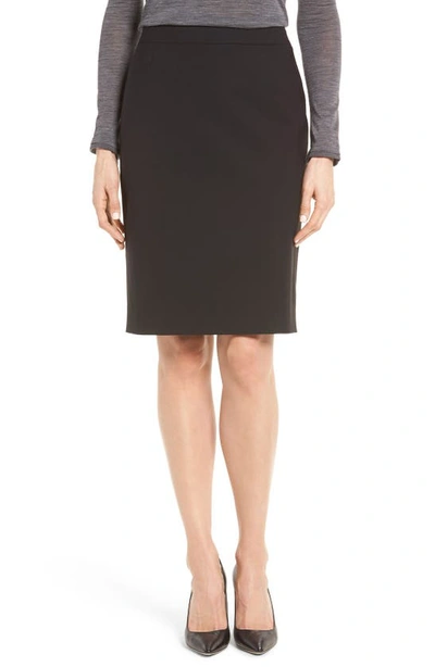 Hugo Boss Pencil Skirt In Italian Stretch Virgin Wool In Black