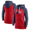 Nike Heather Red/heather Navy Minnesota Twins Split Wordmark Gym Vintage Raglan Lightweight Full-zip In Red