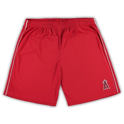 Profile Men's Red Los Angeles Angels Big And Tall Mesh Shorts