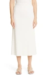 Vince Ribbed Midi Pencil Skirt In Gesso