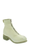 Guidi Front Zip Leather Ankle Boots In Co88t Mint Green
