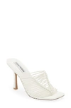 Steve Madden Women's Bonds Strappy Cage High Heel Sandals In White