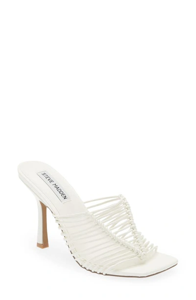 Steve Madden Women's Bonds Strappy Cage High Heel Sandals In White