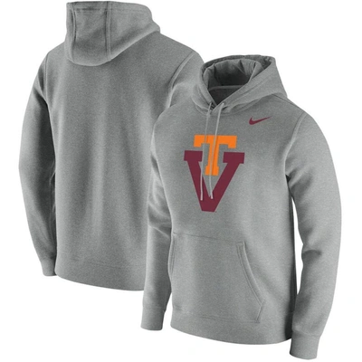 Nike Heathered Gray Virginia Tech Hokies Vintage School Logo Pullover Hoodie