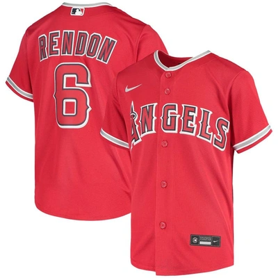 NIKE YOUTH NIKE ANTHONY RENDON RED LOS ANGELES ANGELS ALTERNATE REPLICA PLAYER JERSEY