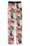 Tom Ford Velvet-trimmed Floral-print Stretch-silk Satin Pyjama Trousers In Coral