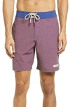 Fair Harbor The Bayberry Wave Print Swim Trunks In Red Waves