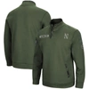 Colosseum Men's Olive Northwestern Wildcats Oht Military-inspired Appreciation Digital Camo Quarter-snap Jacke In Olive