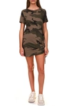 Sanctuary Camo-print Drawstring T-shirt Dress In Green