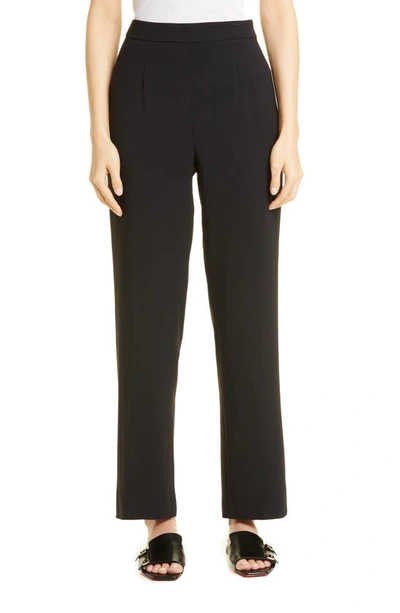 Misook Soft Crepe Wide-leg Trousers In Black