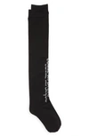 Comme Des Garçons Logo Knee High Socks In Black