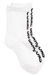 Comme Des Garçons Logo Cotton Socks In White